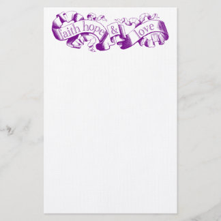 Paarse scrol 1 Corinthians 13 bruiloft Briefpapier