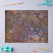 Paarse Scroll Work Flowers op Blue Decoupage Tissuepapier (Craft)