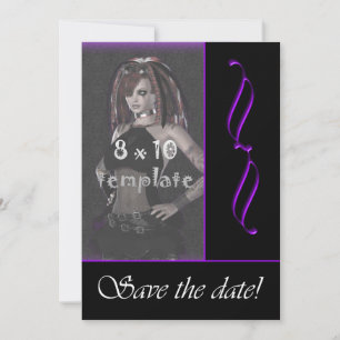 Paarse scroller Foto Gothic Sweet 16 sparen de dat Save The Date