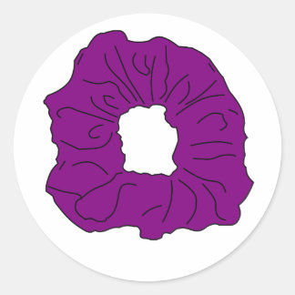 paarse scrunchie ronde sticker
