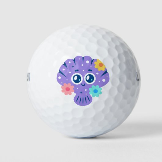 Paarse Seashell Golfballen (Voorkant)