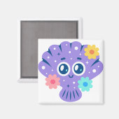 Paarse Seashell Magneet (Voorkant / Achterkant)