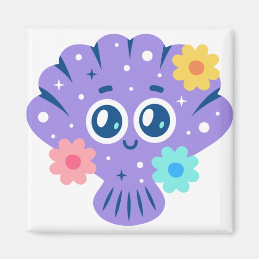 Paarse Seashell Magneet (Voorkant)