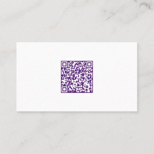 Paarse Security Professional Custom Photo QR Code Visitekaartje (Achterkant)
