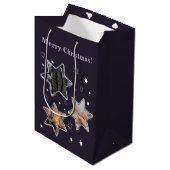 Paarse Senior Custom Photo Stars Kerstmedium Medium Cadeauzakje (Voorkant Gekanteld)