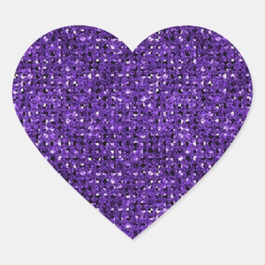 Paarse Sequin Effect Heart Sticker Sheets (Voorkant)