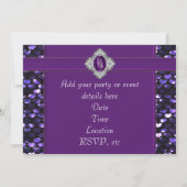 Paarse Sequin Paarse All Occasion Party Kaart (Achterkant)
