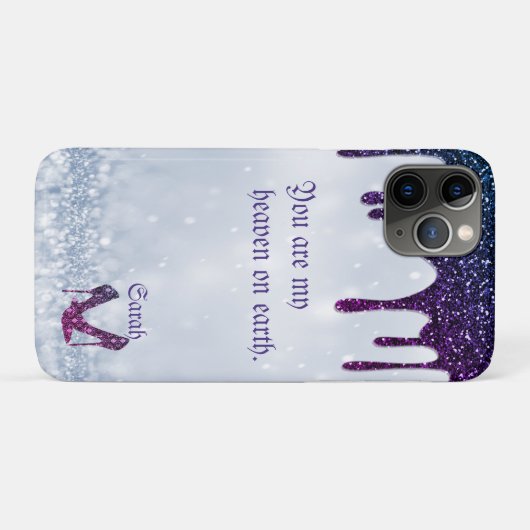 Paarse Sequins Case-Mate iPhone Case (Achterkant (horizontaal))