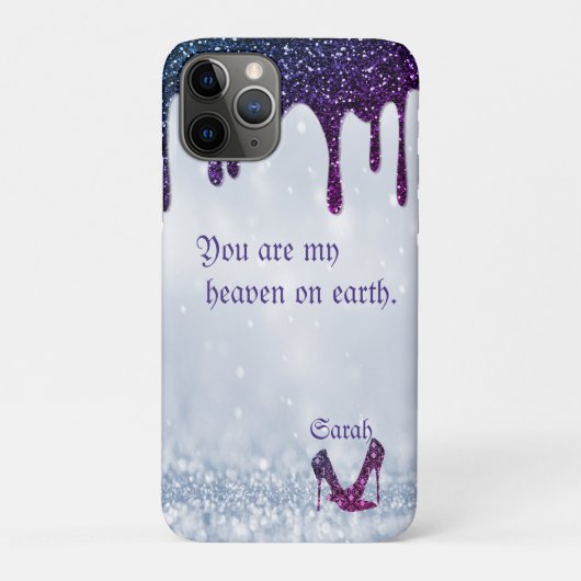 Paarse Sequins Case-Mate iPhone Case (Achterkant)