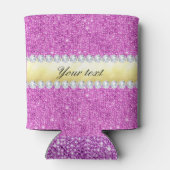 Paarse Sequins Gold Foil en Diamonds Blikjeskoeler (Achterkant)