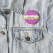 Paarse Sequins Gold Foil en Diamonds Ronde Button 5,7 Cm (In situ)