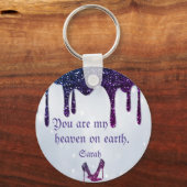 Paarse Sequins, Heels Sleutelhanger (Voorkant)