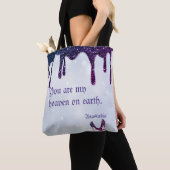 Paarse Sequins Heels Tote Bag (Dichtbij)