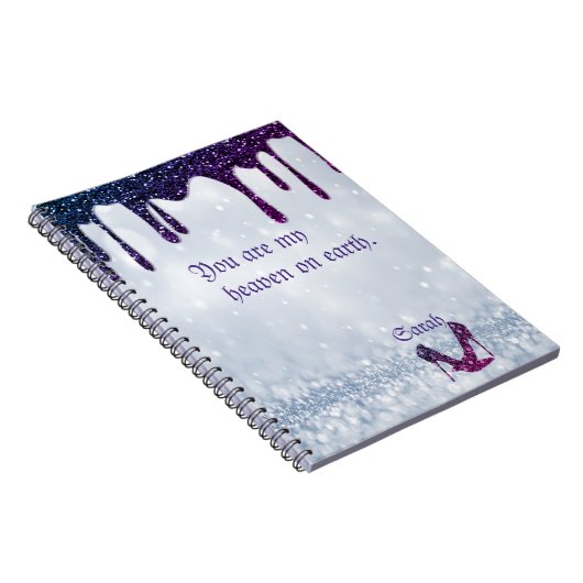 Paarse Sequins Notitieboek (Rechterzijde)