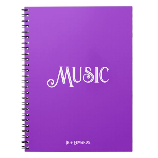 Paarse serenade: gepersonaliseerde muziek notitieboek (Voorkant)