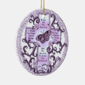 Paarse sereniteit gebedskruis ornament (Rechts)