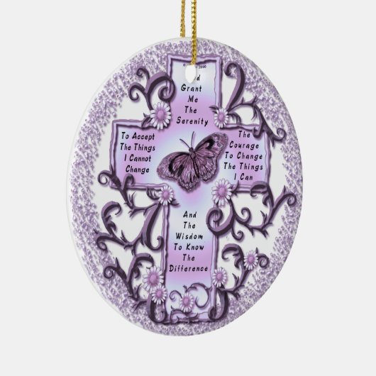 Paarse sereniteit gebedskruis ornament (Rechts)