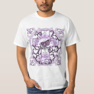 Paarse Serenity Gebedskruis T-shirt