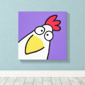 Paarse SERIEUZE CHICKEN VAN Sandra Boynton Canvas Afdruk (Insitu (Houten vloer))