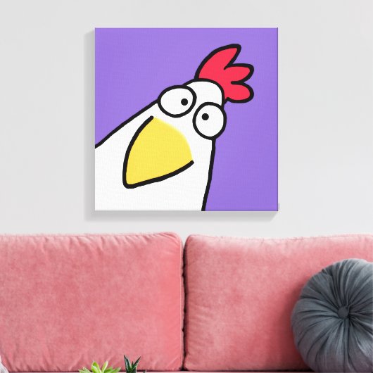 Paarse SERIEUZE CHICKEN VAN Sandra Boynton Canvas Afdruk (Insitu (Woonkamer))