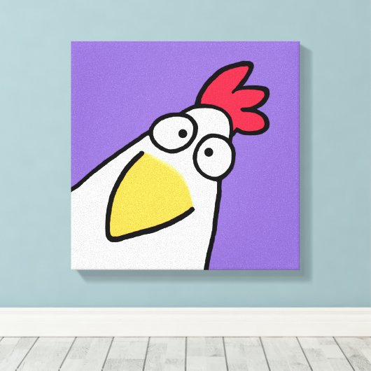 Paarse SERIEUZE CHICKEN VAN Sandra Boynton Canvas Afdruk (Insitu (Houten vloer))
