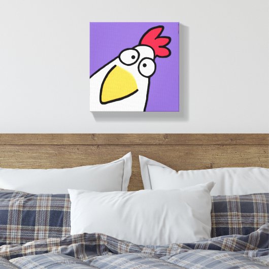 Paarse SERIEUZE CHICKEN VAN Sandra Boynton Canvas Afdruk (Insitu (Slaapkamer))