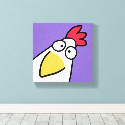 Paarse SERIEUZE CHICKEN VAN Sandra Boynton Canvas Afdruk (Insitu (Houten vloer))