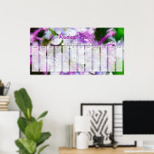 Paarse Sering Aangepaste Verjaardagskalender voor Poster (Thuiskantoor)