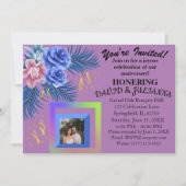 Paarse Sering Bloem Boho Modern Modieus Uitnodigin Kaart (Voorkant)