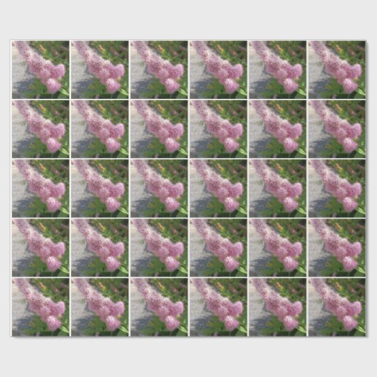 Paarse Sering Bloem Botanisch Bloemendecoratiepapi Cadeaupapier (Vlak)
