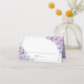 Paarse Sering Bloemachtige Trouw Bruidsfeest Quinc Plaatskaartje (Voorkant)