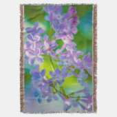 Paarse Sering Bloemen Deken (Voorkant Verticaal)