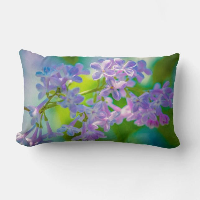 Paarse Sering Bloemen Kussen (Voorkant)