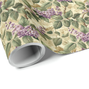 Paarse Sering Bloemige Cadeaupapier Wrap