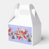 Paarse Sering Bloemige Lelie Trouwcake Favor Dozen Bedankdoosjes (Achterkant)