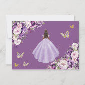 Paarse Sering Bloemige Quinceanera Bewaar De Datum Save The Date (Achterkant)