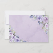 Paarse Sering Bloemige Quinceañera Gouden Kroon Ti RSVP Kaartje (Achterkant)