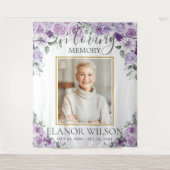 Paarse Sering Bloemstuk Rouwfoto Herdenkingsfoto Wandkleed (Voorkant)