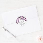 Paarse Sering Blush Bloemige Ronde Trouwsticker Sticker (Envelop)