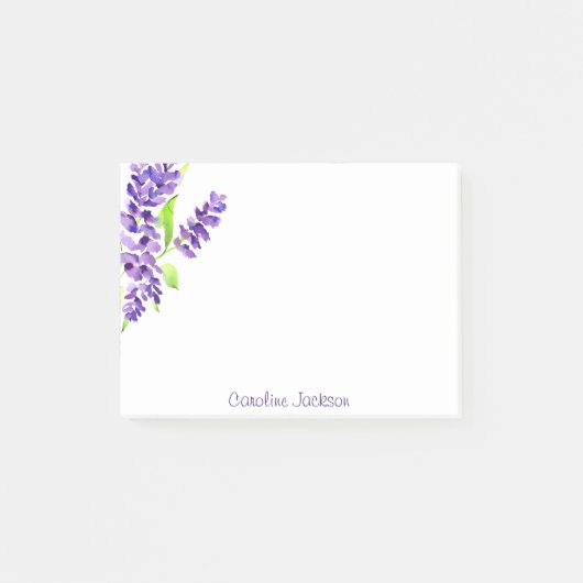 Paarse sering boeket gepersonaliseerd post-it® notes (Voorkant)