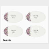 Paarse Sering Botanische Trouw Dank Je Ovale Sticker (Vel)