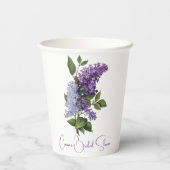 Paarse Sering Bruidsborrel Papieren Bekers (Achterkant)