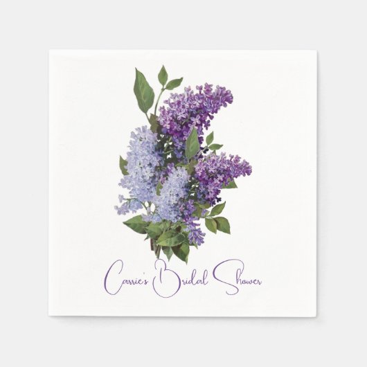 Paarse Sering Bruidsfeest Servet (Voorkant)