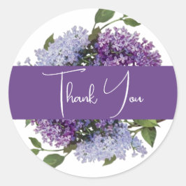 Paarse Sering Bruiloftsshower Favor Ronde Sticker