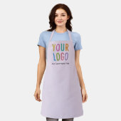 Paarse Sering Custom Apron met Logo All Over Print Schort (Gedragen)