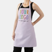 Paarse Sering Custom Apron met Logo All Over Print Schort (Insitu)