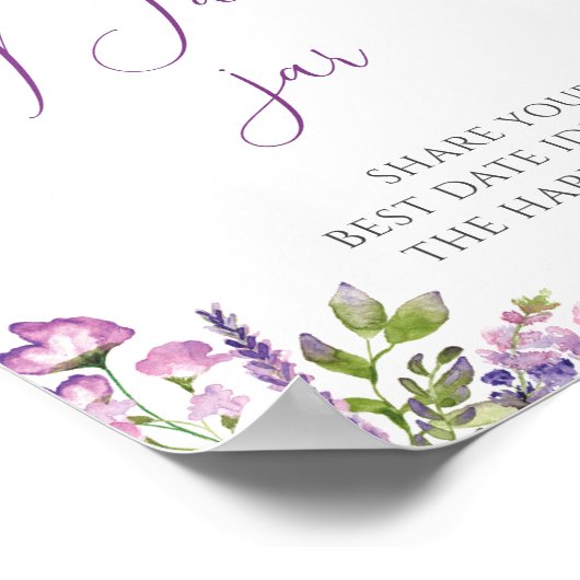 Paarse Sering Datum Avond Ideeën Datum Pot Poster (Hoek)