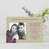 Paarse Sering en Jute Foto Huwelijksbelofte Verlen Kaart (Staand voorkant)