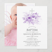 Paarse Sering en Zilver Bloem Doop of Christening