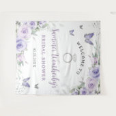 Paarse Sering Florale Bruidsmeisjes Borrel Welcome Wandkleed (Voorkant (horizontaal))